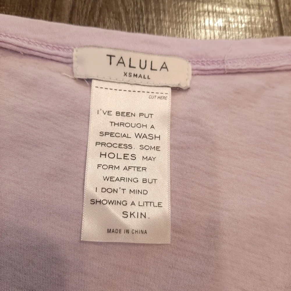TALULA Aritzia Burnout Graphic Tee Cosmic Communication Scoop Neck Festival